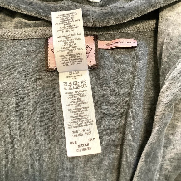 JUICY COUTURE Women’s Y2K Velour Gray Hoodie Poncho - Size: Small - Picture 5 of 7